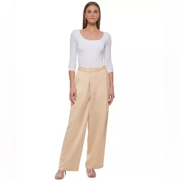 DKNY
Women's Mid Rise Crossover Pleat Wide-Leg Pants size 12p (b21) - Picture 3 of 8